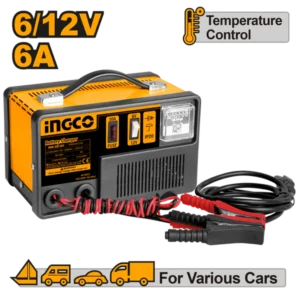 Ingco CB1501 Battery Charger - 6A, 6/12V, 40-90Ah