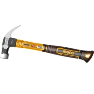 INGCO HCH81016 450gm Drop-Forged Hammer Head Claw Hammer, Fiberglass Handle, With Magnetic Nail Function