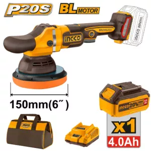 Ingco APLI20151 150mm (6") 20V Cordless 6-Speed Adjustment Polisher With Battery, Charger & Accessories