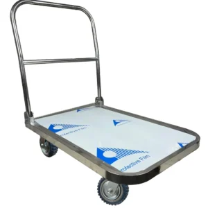 Premium Quality (90 x 60 x 86 cm) 500 Kg Load Capacity Foldable Platform Trolley With Stainless Steel Platform & Handle