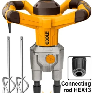 Ingco MX218008 1800W Electric Paint Mixer With Aluminum Gear Box & Twin Paddles