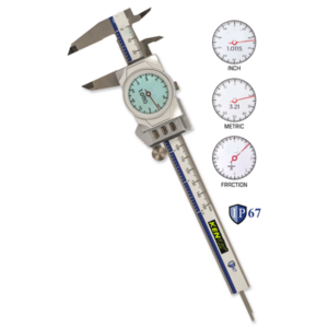 Kency Combined 2 in 1 Digital Calipers 6' / 150mm IP67 Dial Caliper 0.01/0.0005''/1/128'',6 Inch, Metric and Fractional Conversion Shockproof Calipers for Industrial Laboratory & Measuring Applications