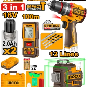 INGCO COSLI250995 Set of 3 cordless tools