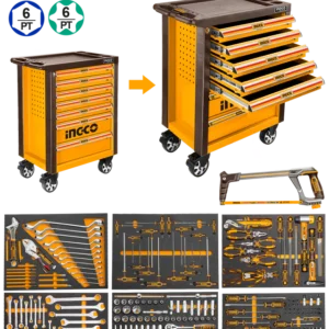 Ingco HTCS273281 328pcs Tool Chest Set Roller Cabinet with 7pcs Drawers