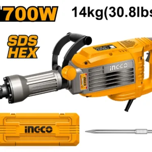 Ingco PDB170068 14Kg SDS Hex Chuck System 1700 W Demolition Hammer