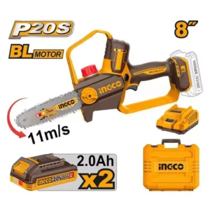 Ingco CGSLI20882 Cordless Pruner Saw 8″(20cm) Bar Length Auto Lubrication 2.0Ah Battery Capacity