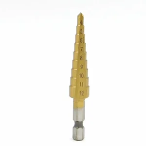 KROST 4-12 mm High Speed Steel Titanium Coated Step Drill Bit Cutter Hex Shank