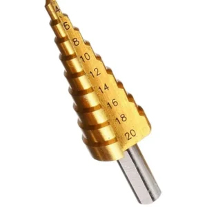 KROST 4-20mm HSS Steel Titanium Step Drill Bits Step Cone Cutting Tool Core Drill Bit Steel Woodworking Wood Metal Drilling Step Drill