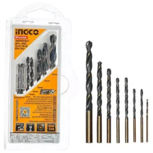 Ingco AKDB0801 Twisted Bit Twist Drill Bit Set of 8pc