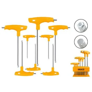 INGCO HHKT80828 8Pcs T Handle Ball Point Hex Wrench Set