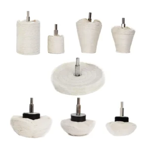 KROST Buffing Polishing Wheel For Drill - 8Pcs White Flannelette Polishing Mop Wheel Cone/Column/Mushroom/T-shaped Wheel Grinding Head With 1/4 Handle.