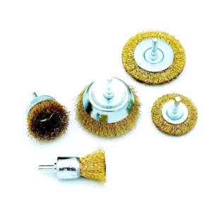 KROST 5PCS Spindle Brush Set,6mm Steel Wire Brush Wheel & Cup Brush Set.