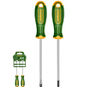 Jadever JDSS1402 SL6.5+PH2 300mm CR-V 2-Piece Round Shank Screwdriver Set.