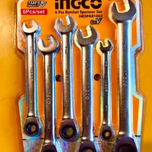 Ingco HKSPAR1062 8-17mm 6Pcs Ratchet Spanner Set.