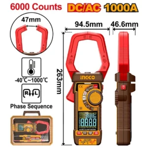 INGCO DCM610002 DIGITAL DC/AC 1000A CLAMP METER.