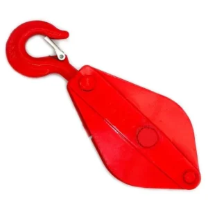 Heavy Duty 1 Ton 6 Inch Single Sheave Manila Rope Pulley With Safety Latch.