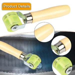 Generic Insulation Roller Tool,3cm Diameter Sound Deadening Installation Silicon Roller with Wooden Handle