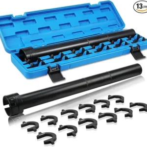 Generic 13Pcs Inner Tie Rod Removal Tool Kit, Inner Tie Rod Tool for Removal and Installation with 12 Crowfoot Adapters 1/2 Inch Drive Tube and Tool Case.
