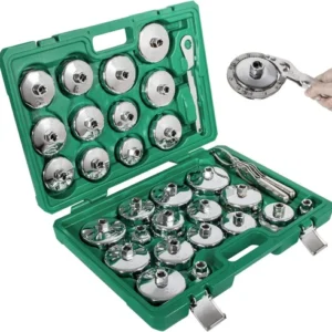 Generic 27Pcs Cap Style Oil Filter Socket Wrench Set 1/2" Drive Oil Filter Remover Tool Kit.