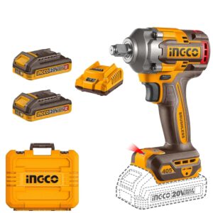 CIWLI2040 Ingco 1/2″400NM 20V Cordless Impact Wrench With Battery & Charger