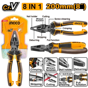 INGCO HMFCP28200 20mm 8 in 1 Multi function Combination Pliers.