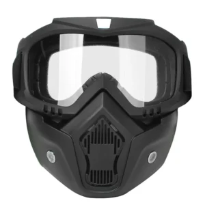 Generic Goggle Mask Anti Scratch UV Protective Open Face & Eyewear Windproof Dirt Shield Adjustable Strap Soft Foam Padded Detachable for Cycling Bike Off Road Racing Riding Unisex
