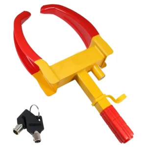 Heavy Duty Anti Theft Car Wheel Lock Clamp,Adjustable Tire Claw Parking Boot, Security Towing Tyre Lock Device for Car.