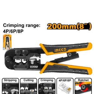 INGCO HMPCN2468R 8″ Modular Plug Crimper.