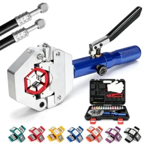 KROST Hydraulic A/C Hose Crimper and Crimping Tool for Barbed and Beaded Hose Fittings