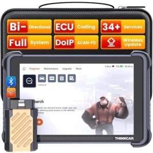 THINKCAR 689BT Professional Automotive Diagnostic Scanner, Full System OBD2 Scan Tool with Bi-Directional Control, Active Tests, Auto VIN, Wireless Bluetooth Connectivity & Maintenance Functions.