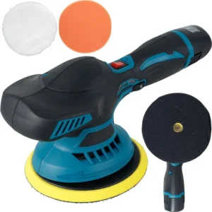 KROST Cordless Car Polisher / Sanding Machine 12V Battery Operated Polishing Machine with Car Waxing Tool Portable 6 Speed Adjustable for Polishing and Sanding (Cordless Polisher)