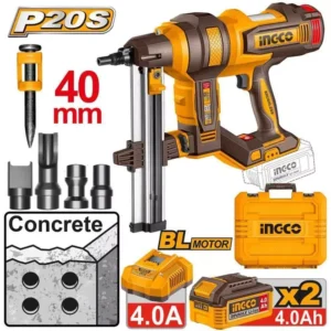INGCO CCNLI9008 40MM Cordless Concrete Nailer