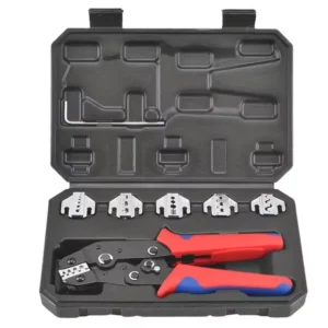 KROST 7 Inch 6 in 1 Quick Change Crimping Pliers Set Multi-Spec Electrical Terminal Tool with 6 Interchangeable Jaw Sets