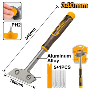INGCO HGS3088 340MM Metal Scraper With 5 Blades.