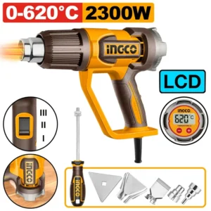 INGCO HG230058 3 Stages Heat Gun 2300W With Tool Kit.